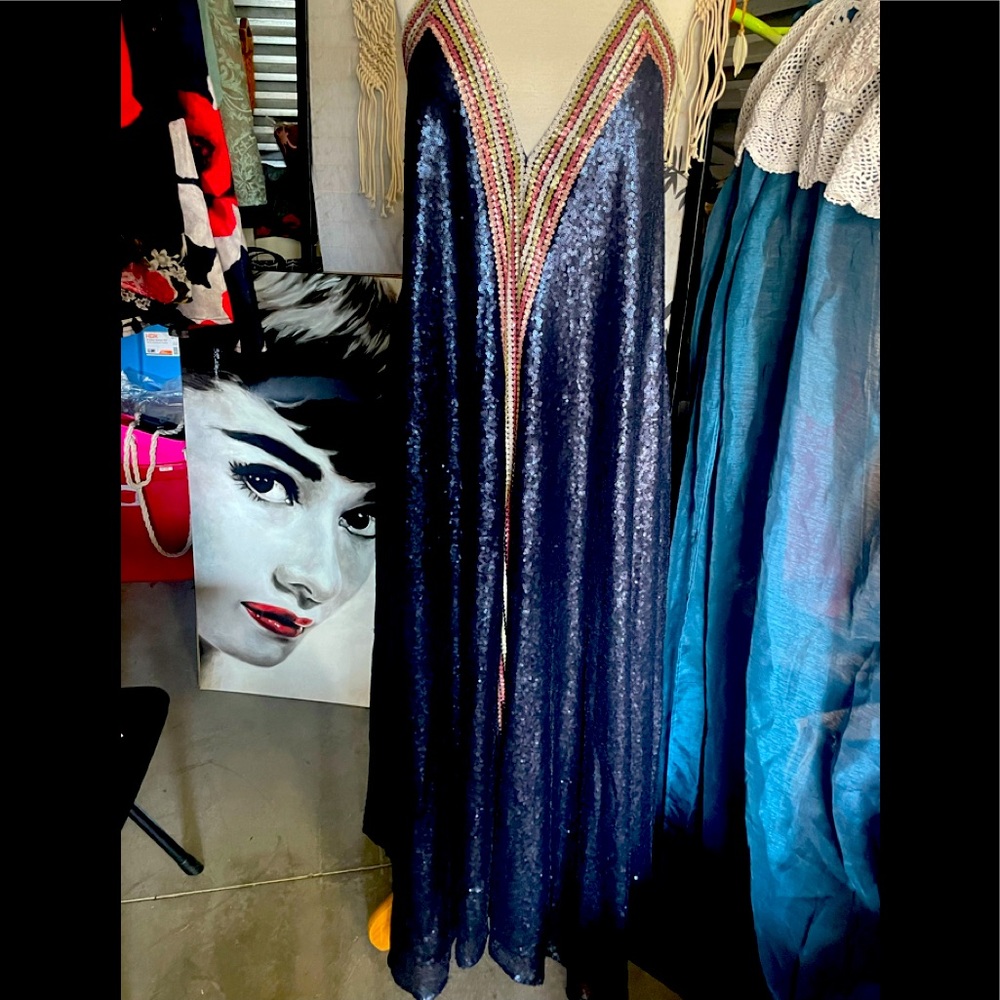Aqua Sequins Maxi